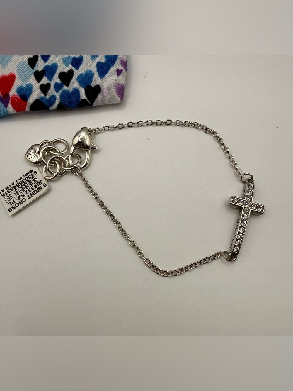 Brighton Starry Night Crystal Cross Bracelet NWT Silver